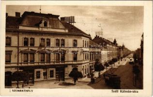 1927 Szombathely, Széll Kálmán utca, villamos, Magyar-Olasz Bank R.T.