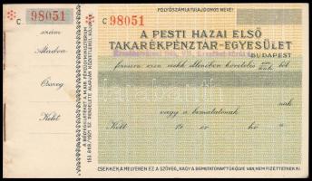 ca 1940 Pesti hazai első takarékpénztár egyesület csekkfüzet
