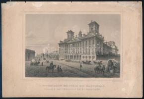 cca 1860 Ludwig Rohbock (1820-1883) H. Eszterházy palotája Kis-Martonban. Acélmetszet 12x17 cm