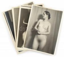 Kankovszky Ervin (1884-1945) Erotikus fotó sorozat 8 db pecséttel jelzett fotó, 24x18 cm
