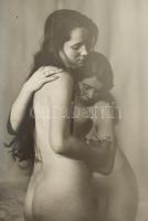 Kankovszky Ervin (1884-1945) Erotikus fotó sorozat páros akt 7 db pecséttel jelzett fotó, 24x18 cm