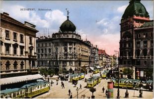 Budapest VIII. Rákóczi út, villamosok, Blaha Lujza tér