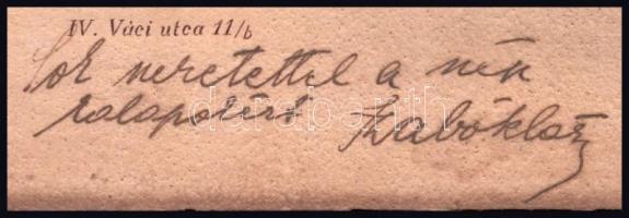 Paulay Klári (1917-?) színésznő dedikált fotója. Rozgonyi műterem. Kartonon. Karton mérete 32x23 cm