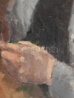 Ujváry Lajos (1925-2006): Női portré. Olaj, vászon, jelezve jobbra lent (nagyrészben átfestett jelzé...