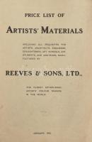 1910 Reeves and Sons művészeti kellékek képes árjegyzéke 255p. Sérült papírkötésben