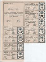 Miskolc 1926. "Miskolci Takarékpénztár" névre szóló részvénye 20P-ről, szelvényekkel, szár...