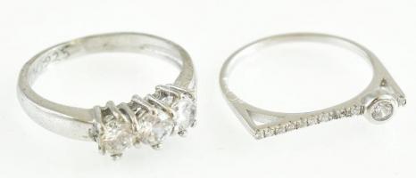Ezüst(Ag) gyűrű, 2 db, jelzett, méret: 54, 55, bruttó: 4,3 g