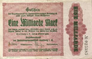 Német Birodalom/Weimari Köztársaság/Stollberg 1923.10.12. 1000.000.000M T:III