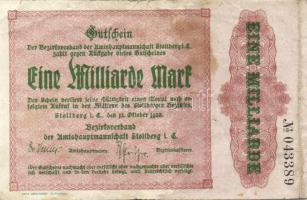 Német Birodalom/Weimari Köztársaság/Stollberg 1923.10.12. 1000.000.000M T:III