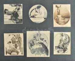 Franz von Bayros (1866-1924): 28 db erotikus exlibris Heliogravür, papír, jelzett a nyomaton Kartonr...