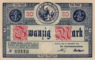 Német Birodalom/Weimari Köztársaság/Ruhla 1918.11.20. 20M (2x) T:II