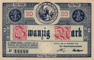 Német Birodalom/Weimari Köztársaság/Ruhla 1918.11.20. 20M (2x) T:II