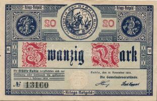 Német Birodalom/Weimari Köztársaság/Ruhla 1918.11.20. 20M (2x) T:II