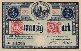 Német Birodalom/Weimari Köztársaság/Ruhla 1918.11.20. 20M (2x) T:II