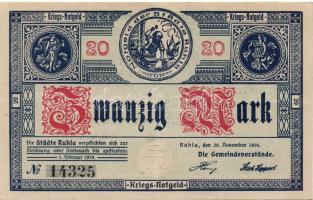 Német Birodalom/Weimari Köztársaság/Ruhla 1918.11.20. 20M (2x) T:II