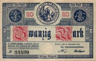 Német Birodalom/Weimari Köztársaság/Ruhla 1918.11.20. 20M (2x) T:II
