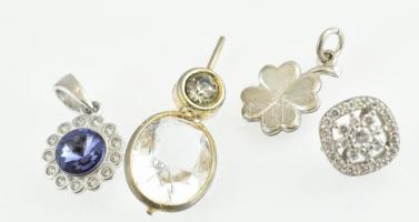 Ezüst(Ag) medál, 4 db, jelzéssel és jelzés nélkül, egyik valószínűleg fülbevalóból átalakított, bruttó: 4,39 g