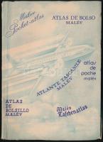 1958 MALÉV Pocket-Atlas (Zsebatlasz). Bp., Cartographia, 40 p. Többnyelvű. Kiadói papírkötés, kissé sérült borítóval.