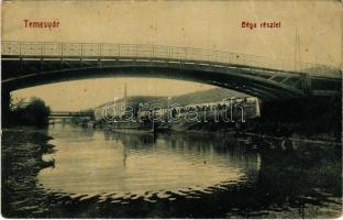 1909 Temesvár, Timisoara; Béga részlet, híd. W.L. Bp. 145. / riverside, bridge (Rb)