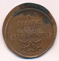 ~2000. "1956-os Emlékérem / A hazáért és a szabadságért" kitüntetés munkadarabja(?), hátol...