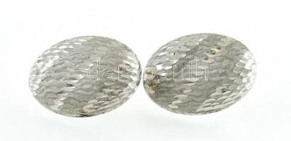 Ezüst(Ag) ovális fülbevalópár, jelzett, 2,5×1,8 cm, nettó: 4,7 g