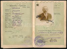 1932 Magyar útelvél és USA bevándorló igazolvány napszámos részére