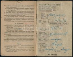 1948 Donauschiffer-Ausweis - dunai hajós igazolvány