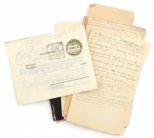 1918-1925 Szabó Lóránd pécsi jogászhallgató dokumentumai. Mecsekaljai Bánság, DEFHE, ÉME, stb fotók,...