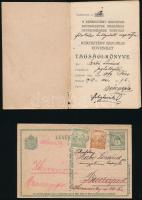 1918-1925 Szabó Lóránd pécsi jogászhallgató dokumentumai. Mecsekaljai Bánság, DEFHE, ÉME, stb fotók,...