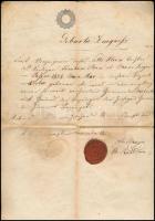 1854 Nagy Szalók Mayer rabbi által aláírt Geburts-Zeugniss, születési bizonyítvány, szignettával