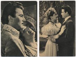 4 db MODERN motívum képeslap (Képzőművészeti Alap 60 filléres): magyar színészek / 4 modern motive p...