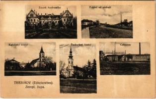 1923 Tőketerebes, Trebisov; Andrássy kastély, cukorgyár, Katolikus és református templom / castle, sugar factory, churches