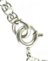 Ezüst(Ag) nyakék, jelzett, h: 45 cm, bruttó: 12,37 g