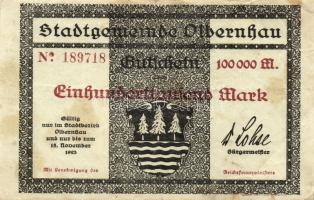 Német Birodalom/Weimari Köztársaság/Olberhau 1923.11.15. 100.000M T:III+