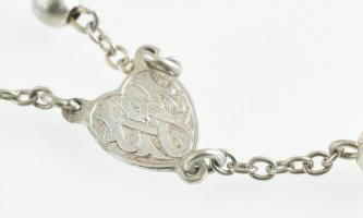 Ezüst(Ag) rózsafüzér (2×10 szemes), jelzett, nettó: 6 g