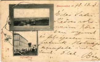 1898 (Vorläufer) Rimaszombat, Rimavská Sobota; főgimnázium. Schäser A. / grammar school. Art Nouveau, floral (fa)