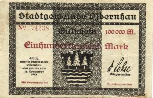 Német Birodalom/Weimari Köztársaság/Olberhau 1923.11.15. 100.000M T:III