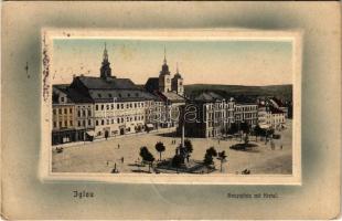 1915 Jihlava, Iglau; Hauptplatz mit Kretzl / main square, shops + K.u.K. stabile Krankenhaltstation Iglau k.k. Staabsbahnhof Militärpflege (EK)