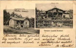 1908 Ceméte, Czeméte-fürdő, Cemjata (Eperjes, Presov); Sanatorium (Stella) és Kassa villa. Divald 1907 / villas (EK)