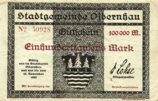 Német Birodalom/Weimari Köztársaság/Olberhau 1923.11.15. 100.000M T:III-