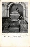 Wien, Vienna Bécs; Kaisergruft bei den PP. Kapuzinern: Napoleon II., Kaiser Franz I., Maria Louise / Imperial crypt (EK)