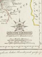 Zólyom vármegye - Comitatus Zoliensis térképe. Színezett rézmetszet, papír. Megjelent Görög Demeter ...