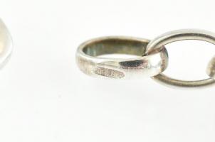 Ezüst(Ag) oválszemes karkötő, jelzett, h: 18,5 cm, nettó: 10 g
