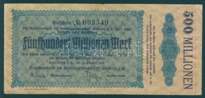 Német Birodalom/Weimari Köztársaság/Stollberg 1923.10.12. 500.000.000M T:II/III