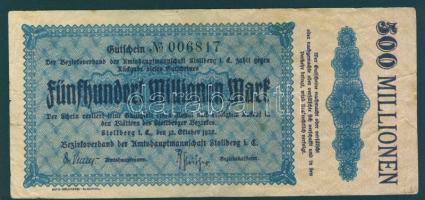 Német Birodalom/Weimari Köztársaság/Stollberg 1923.10.12. 500.000.000M T:III