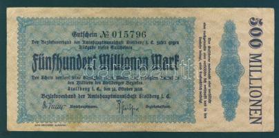 Német Birodalom/Weimari Köztársaság/Stollberg 1923.10.12. 500.000.000M T:III