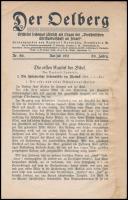 1931 Der Oelberg 29. Jahrg. Nr. 56., Mai-Juli 1931. Német nyelvű zsidó folyóirat, tűzött papírkötés,...