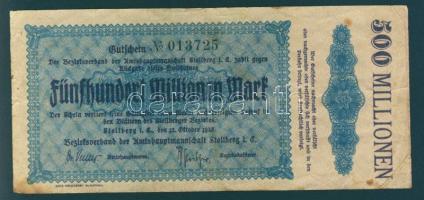 Német Birodalom/Weimari Köztársaság/Stollberg 1923.10.12. 500.000.000M T:III