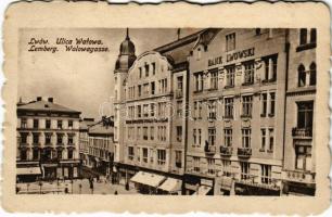 1915 Lviv, Lwów, Lemberg; Ulica Walowa / Walowagasse / street view, bank, shops + K.U.K. BAHNHOFKOMMANDO