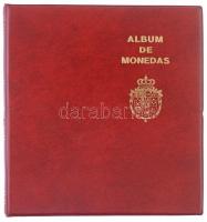Album de Monedas piros négygyűrűs album, 12db berakólappal, klf méretű érmék számára, használt de jó állapotban